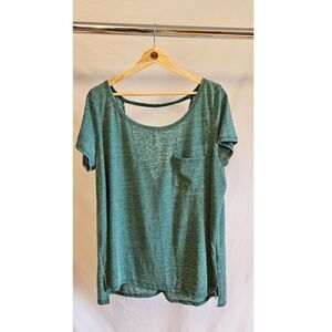 American Eagle Green Open Back Tee Shirt Women's Size XL